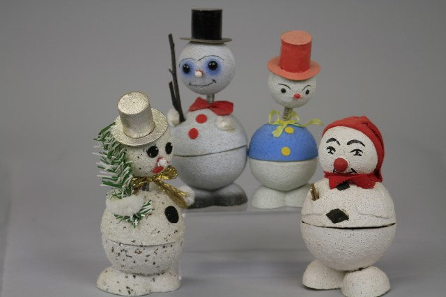 FOUR SNOWMEN CANDY CONTAINERS Made 17a1bd