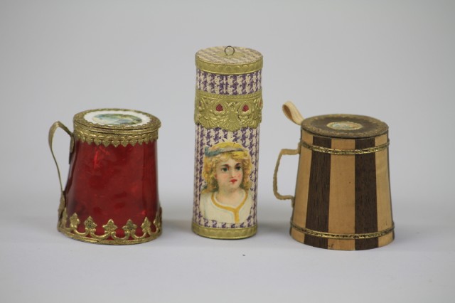 GROUP OF THREE DRESDEN CANDY CONTAINERS
