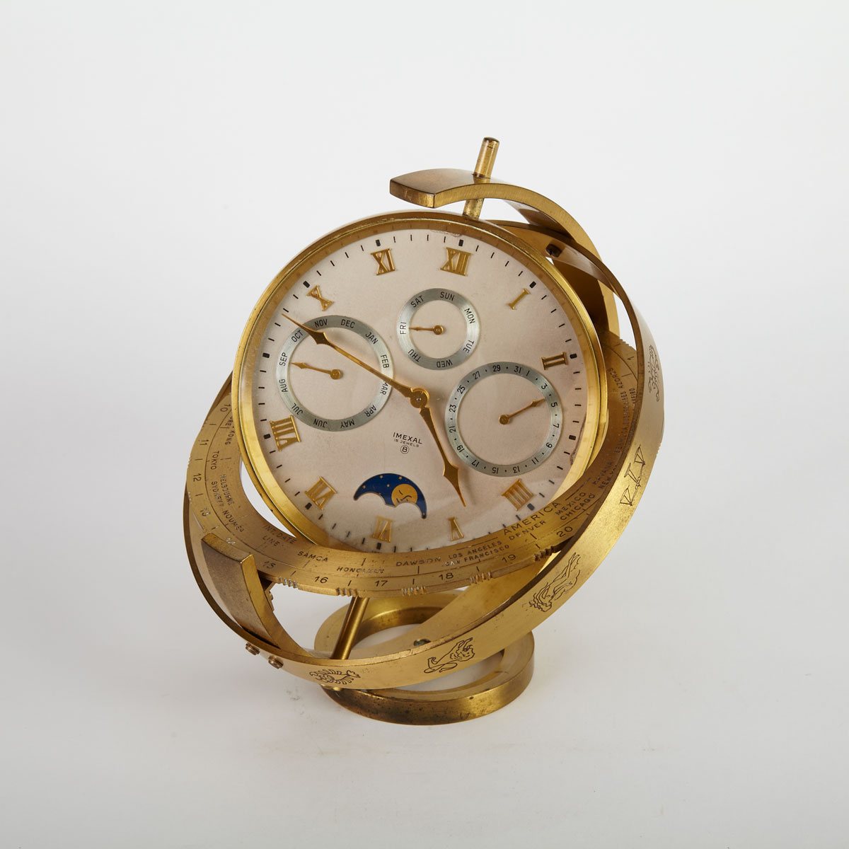 Swiss Gilt Metal millary Sphere Clock