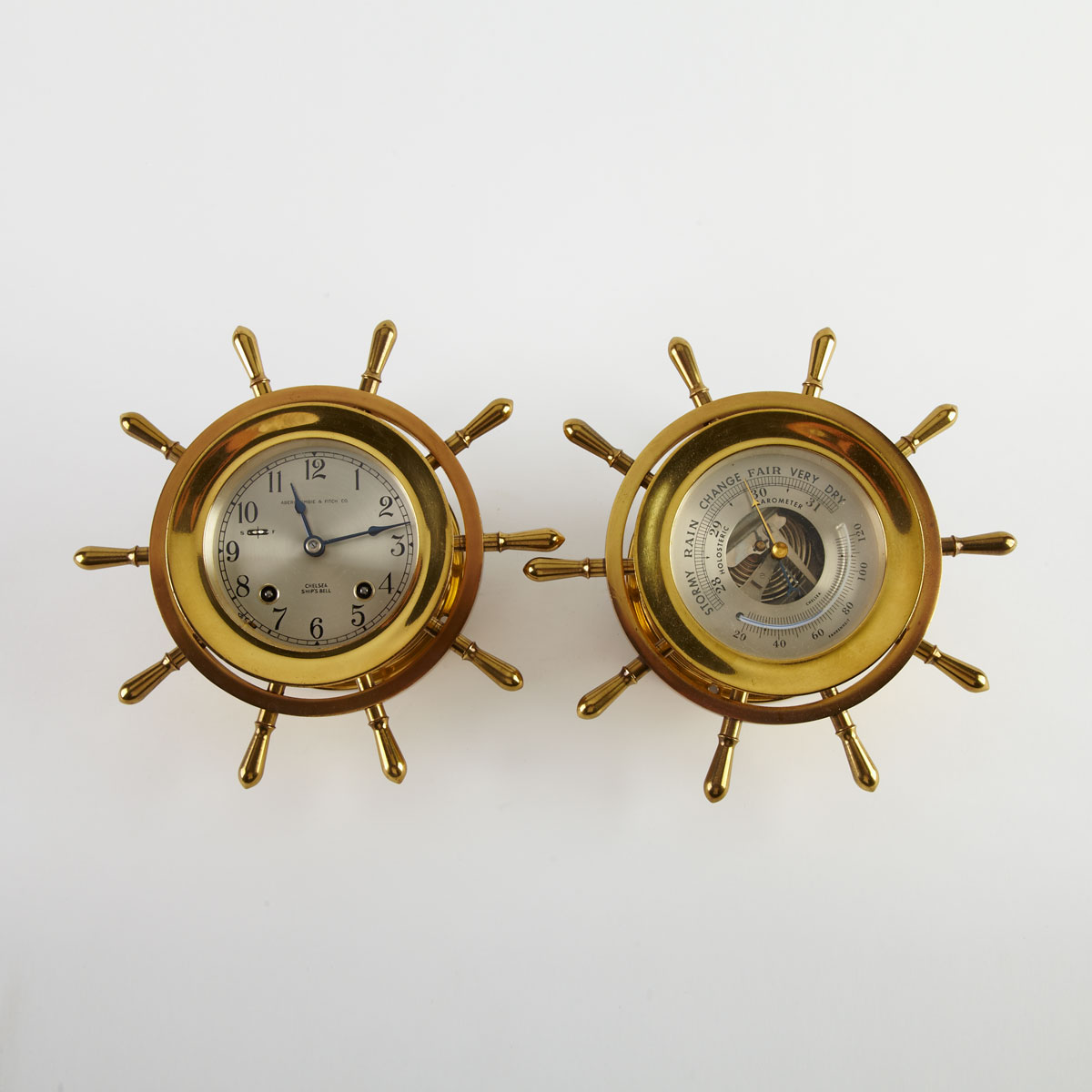 Brass Ship s Clock and Barometer Set