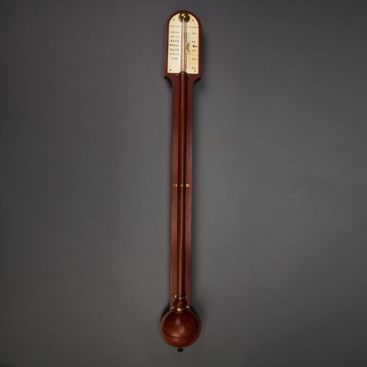 English Mahogany Stick Barometer