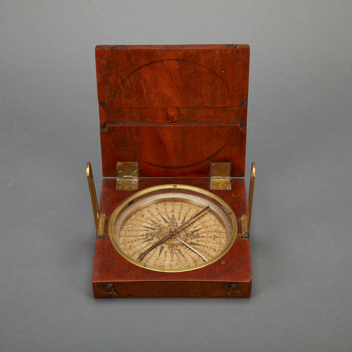 English Walnut Cased Alidade Compass 17a26d