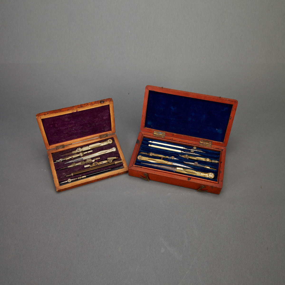 Two English Cased Drafting Sets