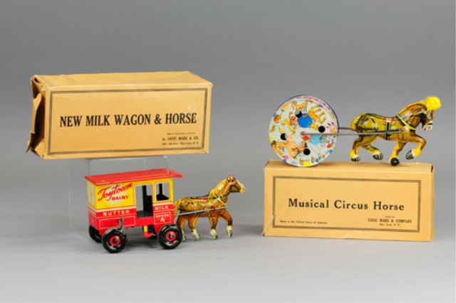 MARX TOY TOWN DAIRY WAGON AND CIRCUS