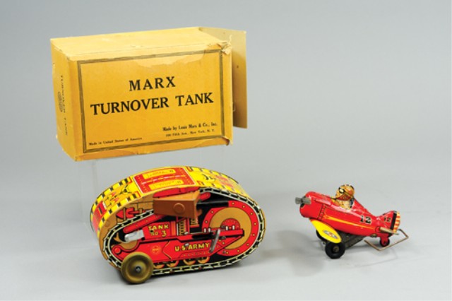MARX ROLLOVER TANK AND AIRPLANE 17a3f4