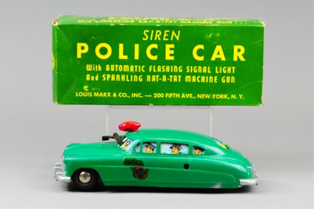 MARX BOXED SIREN POLICE CAR Old 17a40d