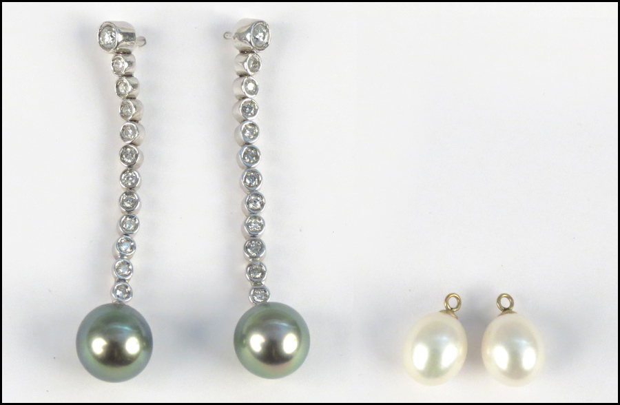 14 KARAT WHITE GOLD PEARL AND DIAMOND 177fe1