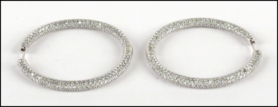 PAIR OF DIAMOND AND 18 KARAT WHITE