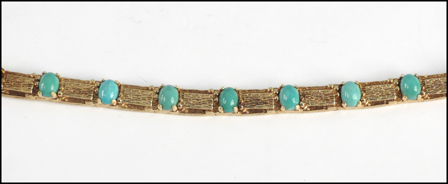 TURQUOISE AND 18 KARAT YELLOW GOLD 17803f