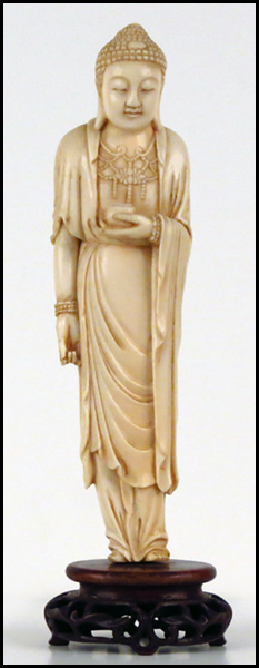 CHINESE CARVED IVORY FIGURE OF