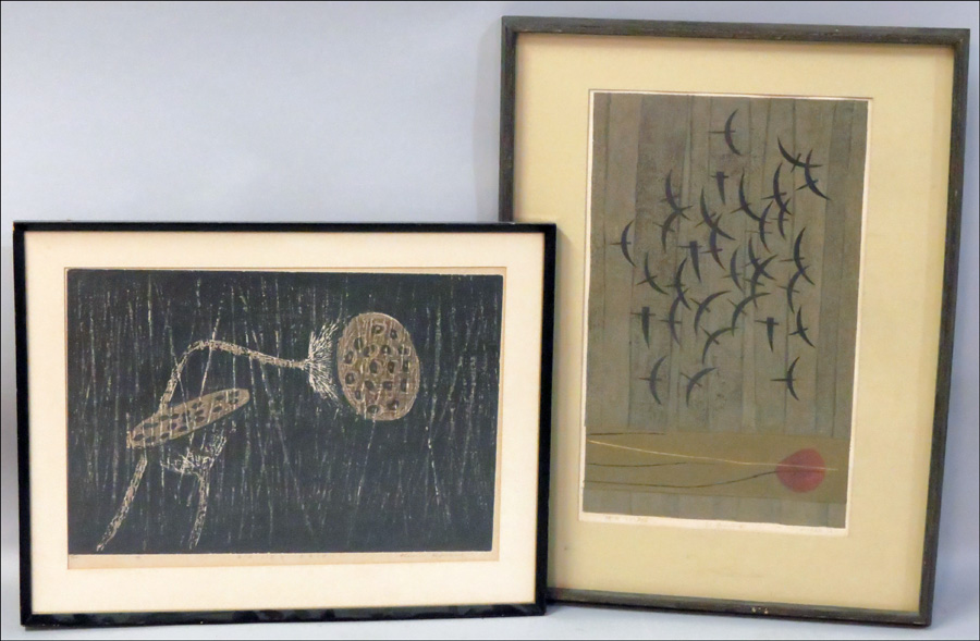 GROUP OF TWO FRAMED JAPANESE PRINTS  1780bc