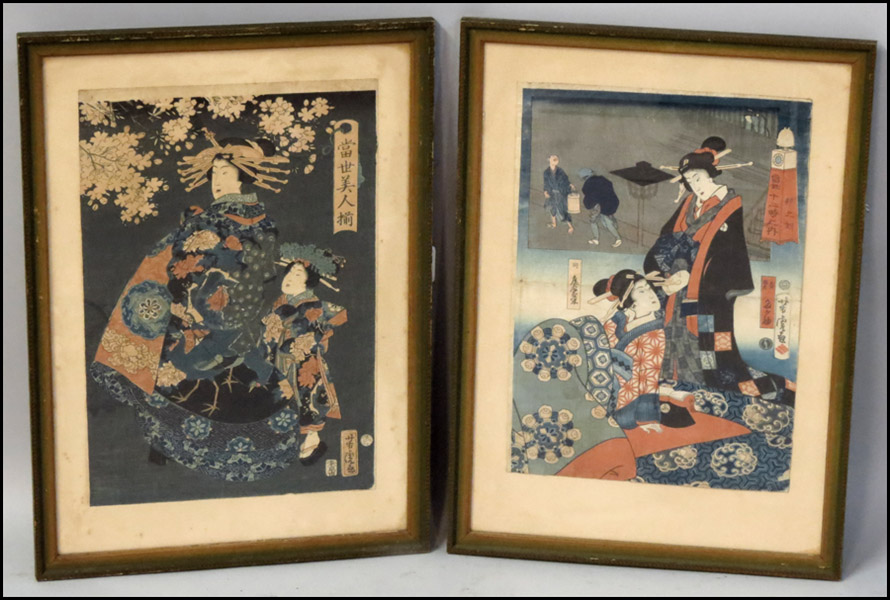 TWO FRAMED JAPANESE WOODBLOCK PRINTS  1780bf