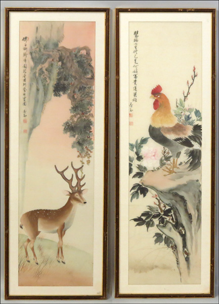 TWO FRAMED CHINESE PAINTINGS Each 1780c5