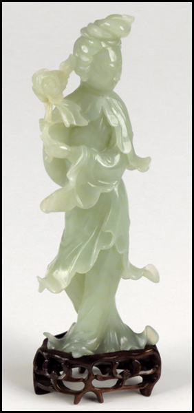 CHINESE CARVED JADE QUAN YIN. Provenance: