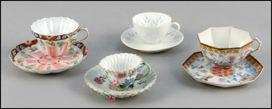 COLLECTION OF JAPANESE CUPS AND SAUCERS.