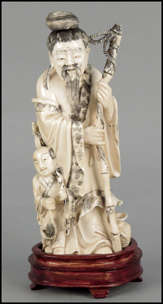 CHINESE CARVED IVORY FIGURE OF