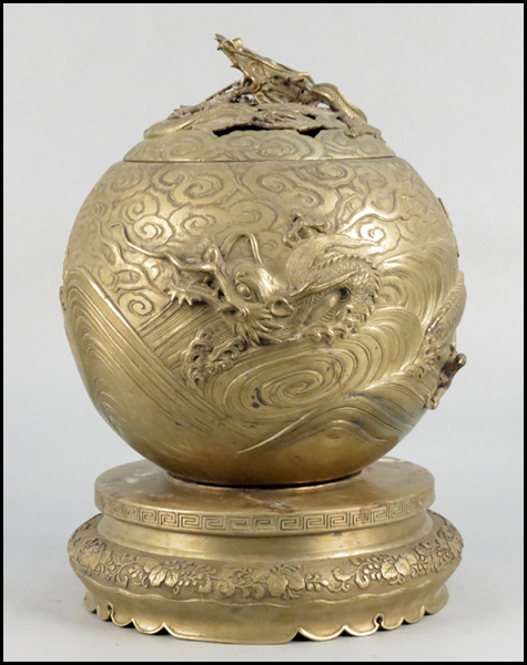 CHINESE BRASS CENSOR AND STAND  178125