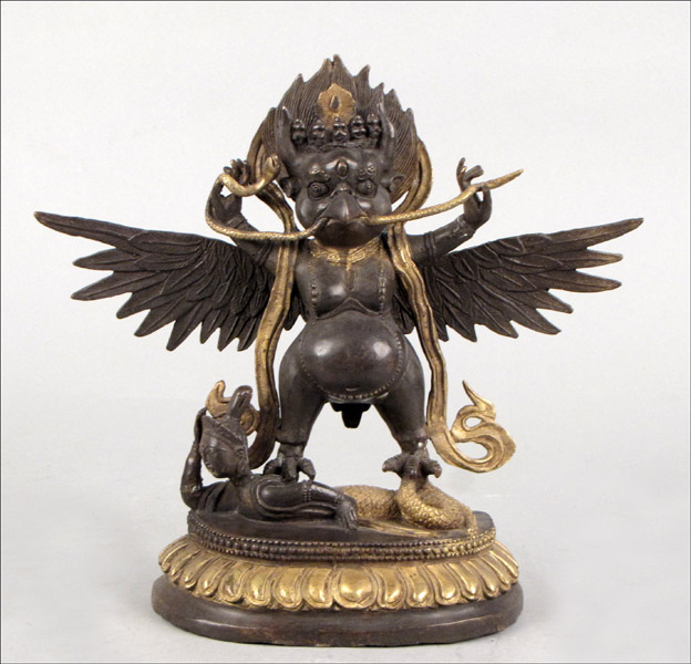 INDIAN PARCEL GILT BRONZE DEITY  17811d