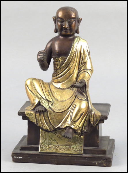 PARCEL GILT BRONZE SEATED FIGURE  178138