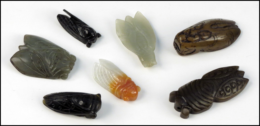 SEVEN CHINESE CARVED CICADAS Jade 178148