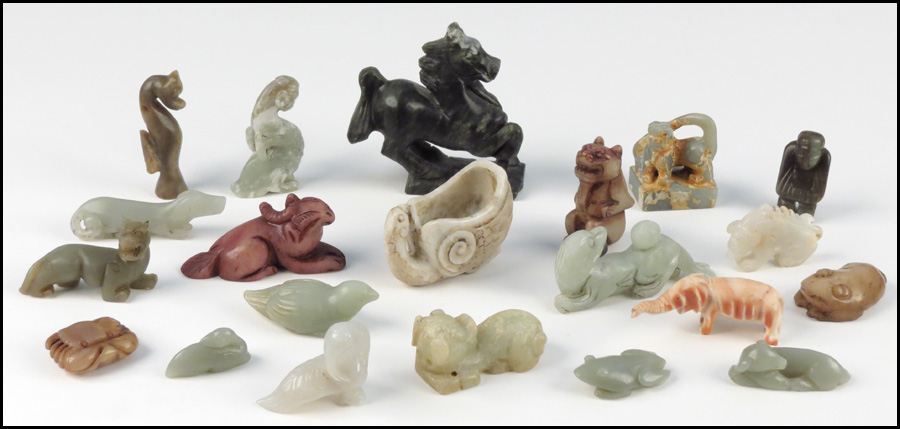 COLLECTION OF CHINESE CARVED STONE 178153