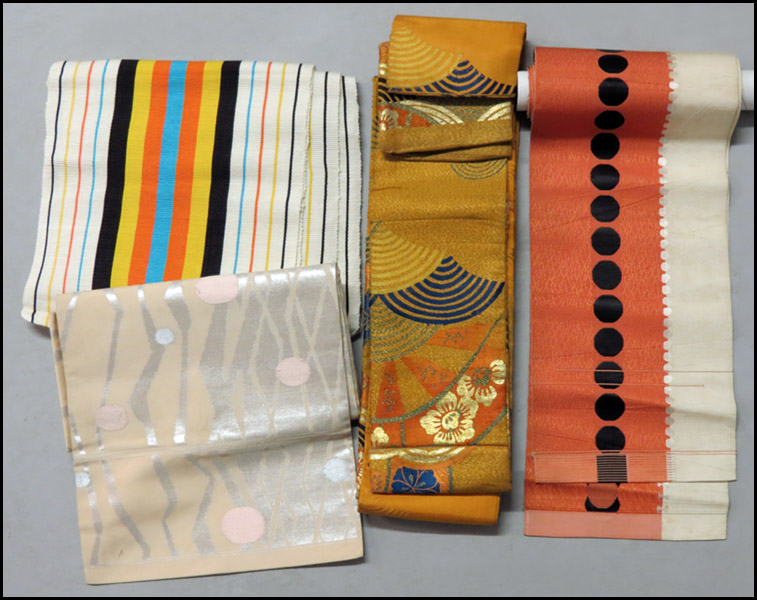 FOUR JAPANESE OBI Condition No 1781cb