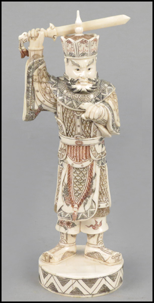 JAPANESE CARVED AND PAINTED BONE FIGURE