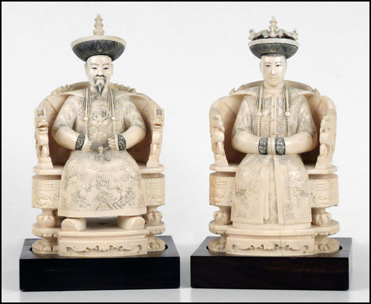 PAIR OF CHINESE CARVED IVORY IMPERIAL 1781df