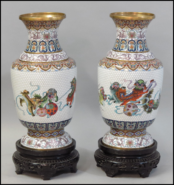 PAIR OF CLOISONNE PALACE VASES  1781e0