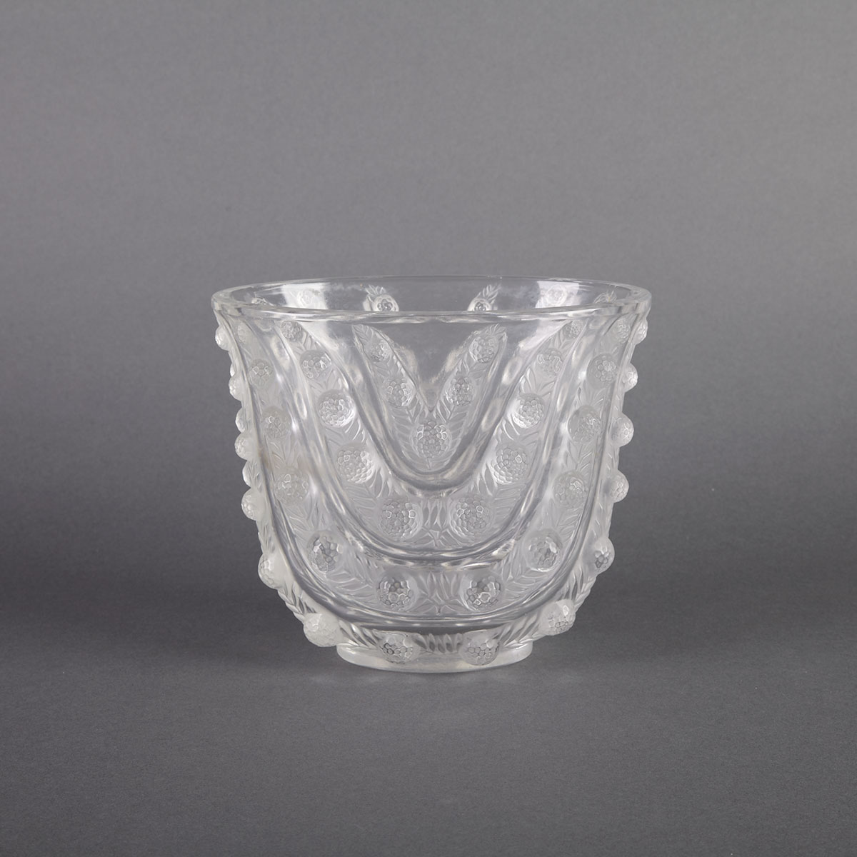 Vichy T Lalique Moulded Glass Vase mid-20th