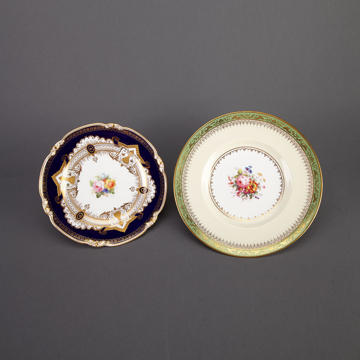 Two Royal Crown Derby Plates W.E.J.