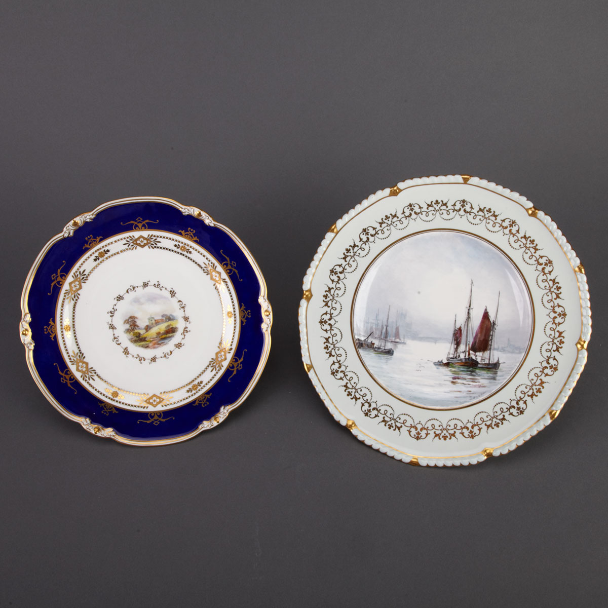 Two Royal Crown Derby Floral Centre 17820b