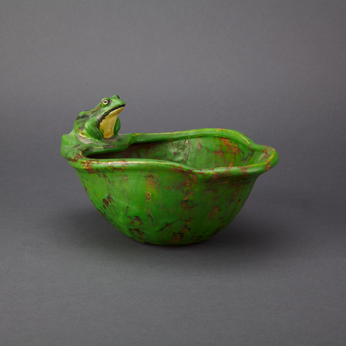 Weller Coppertone Glazed Frog Bowl