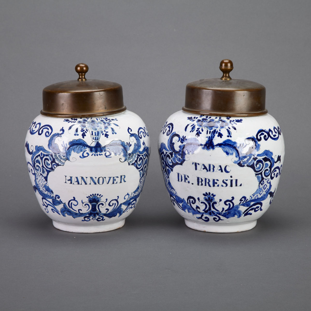 Pair of Delft Apothecary Jars 19th 17821f