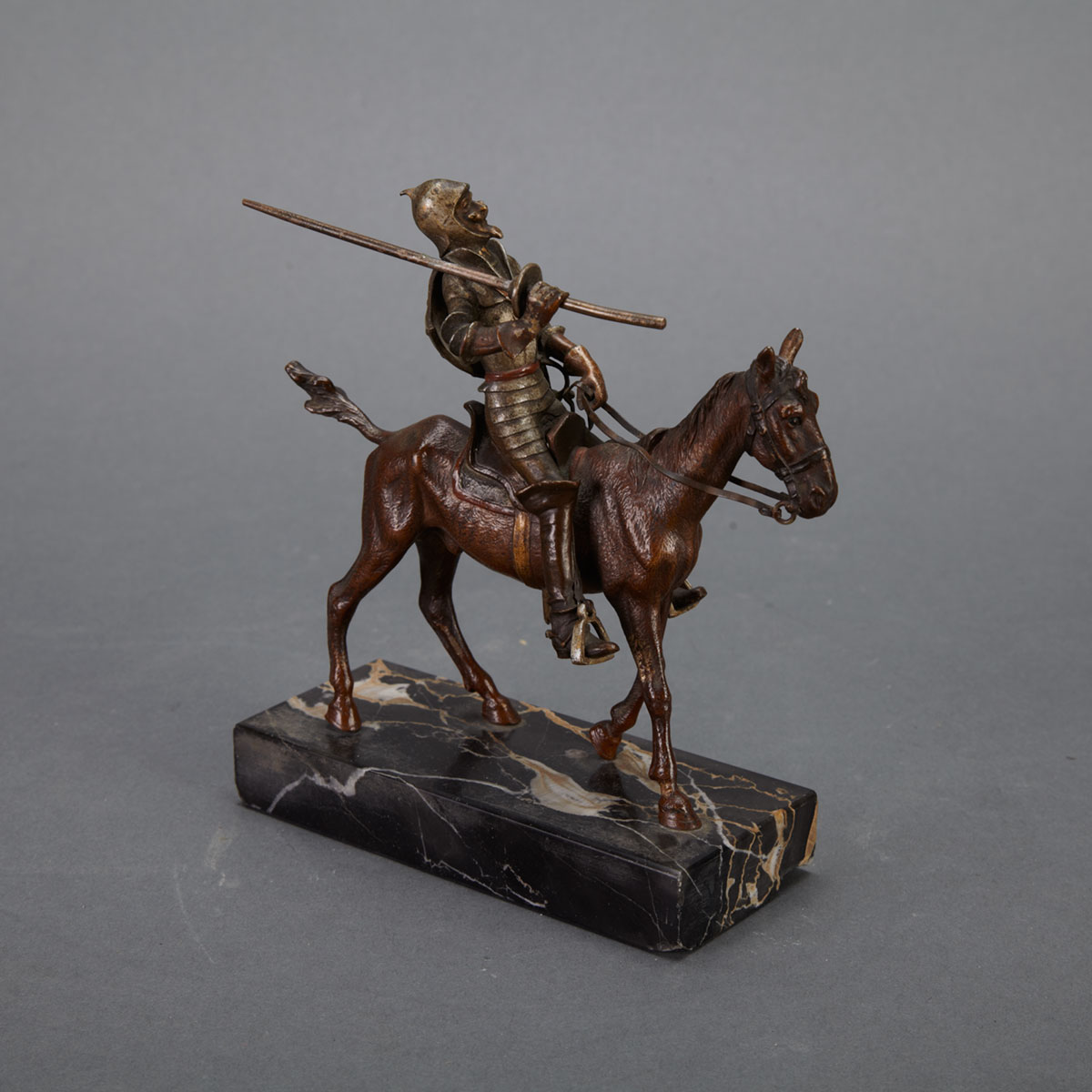 Small Cold Painted Bronze Equestrian 178229