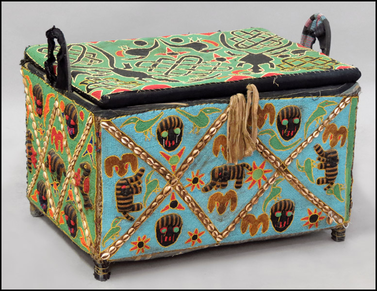 WEST AFRICAN BEADED CHEST. Possibly