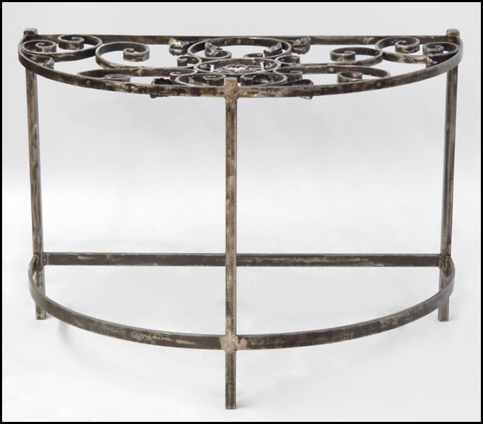 WROUGHT IRON DEMILUNE TABLE H  17829d