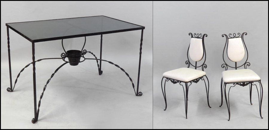 PAINTED WROUGHT IRON TABLE AND 17829b