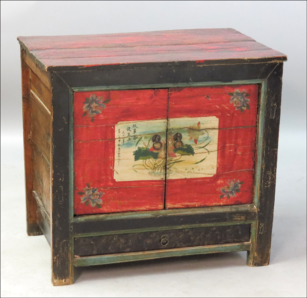 CHINESE PAINTED TWO DOOR CABINET  1782ff