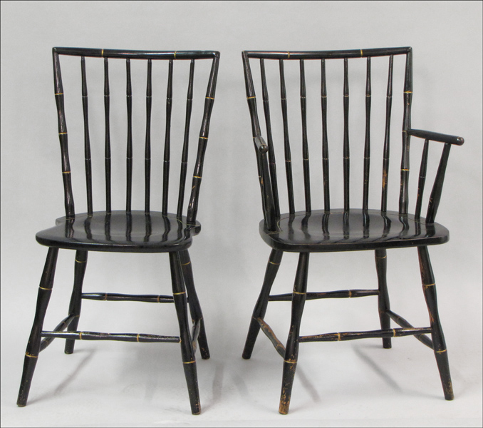 SET OF TEN GILT EBONIZED WOOD DINING 17830c