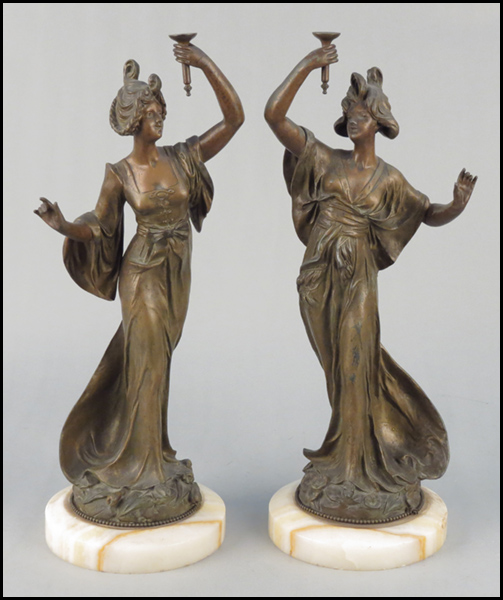 PAIR OF ART NOUVEAU STYLE PATINATED 178320