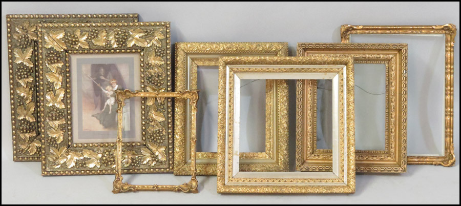 GROUP OF SEVEN ASSORTED FRAMES. Various