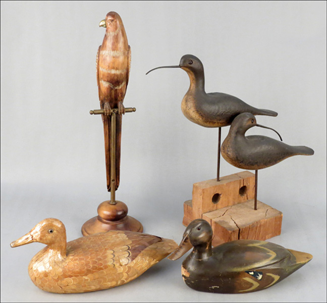 STANDING PAINTED WOOD DECOY OF
