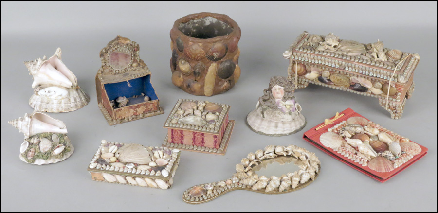 GROUP OF VARIOUS SHELL ART OBJECTS  1783ac