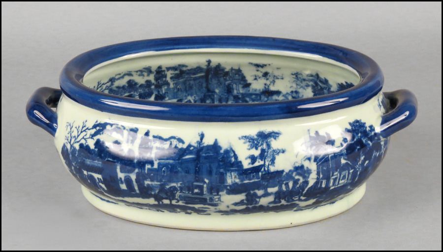 BLUE AND WHITE TRANSFER DECORATED PORCELAIN