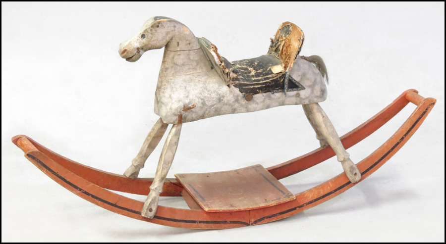 AMERICAN PAINTED WOOD ROCKING HORSE  1783f4