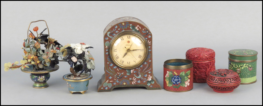 CLOISONNNE WARE CLOCK. Together