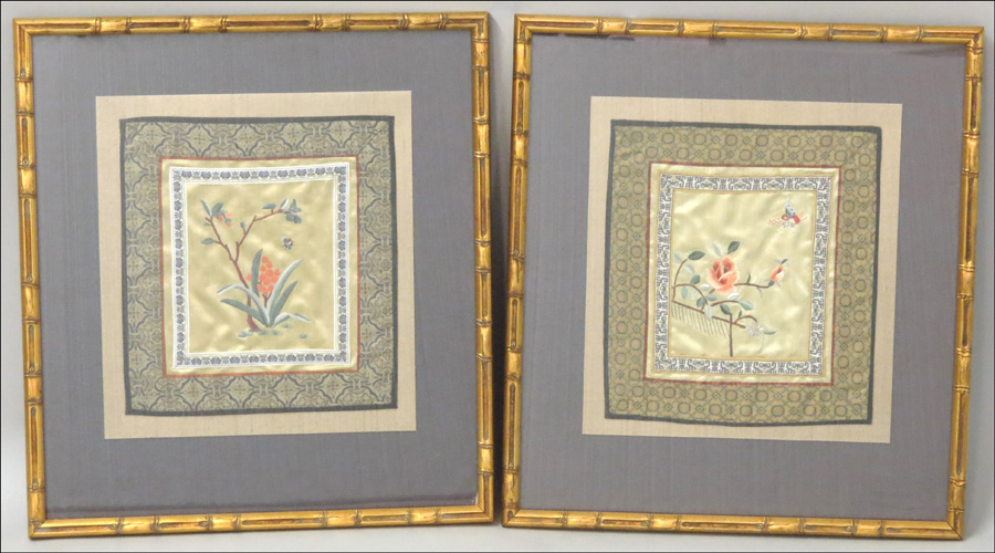 TWO FRAMED CHINESE SILK EMBROIDERED 17842f