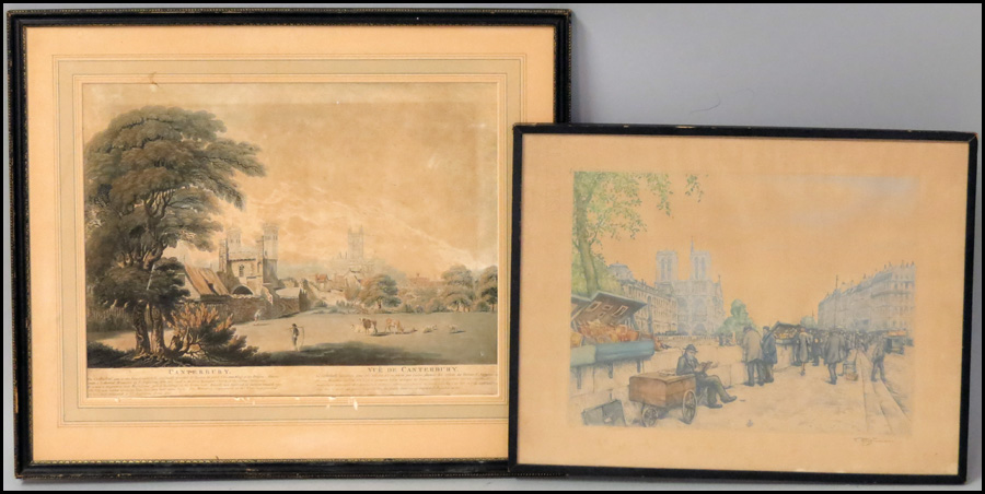 GROUP OF TWO FRAMED PRINTS T F  1784cf