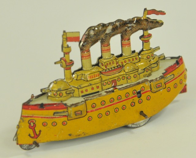 MEIER PENNY TOY BATTLESHIP Germany 1785cb